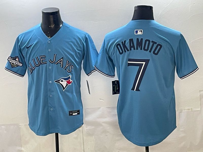 Men 2026 Toronto Blue Jays #7 Okamoto Light Blue Game Nike MLB Jersey style 004->toronto blue jays->MLB Jersey